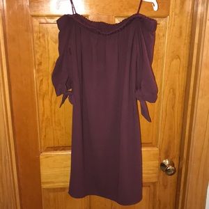 Maroon off shoulder dress